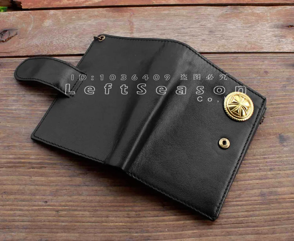 Латунь Железный крест Мужская винтажная натуральная кожа зажим для денег