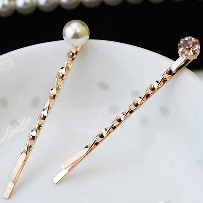 Корейские модные заколки для волос с цветами женщин и девушек Стразы жемчужинами