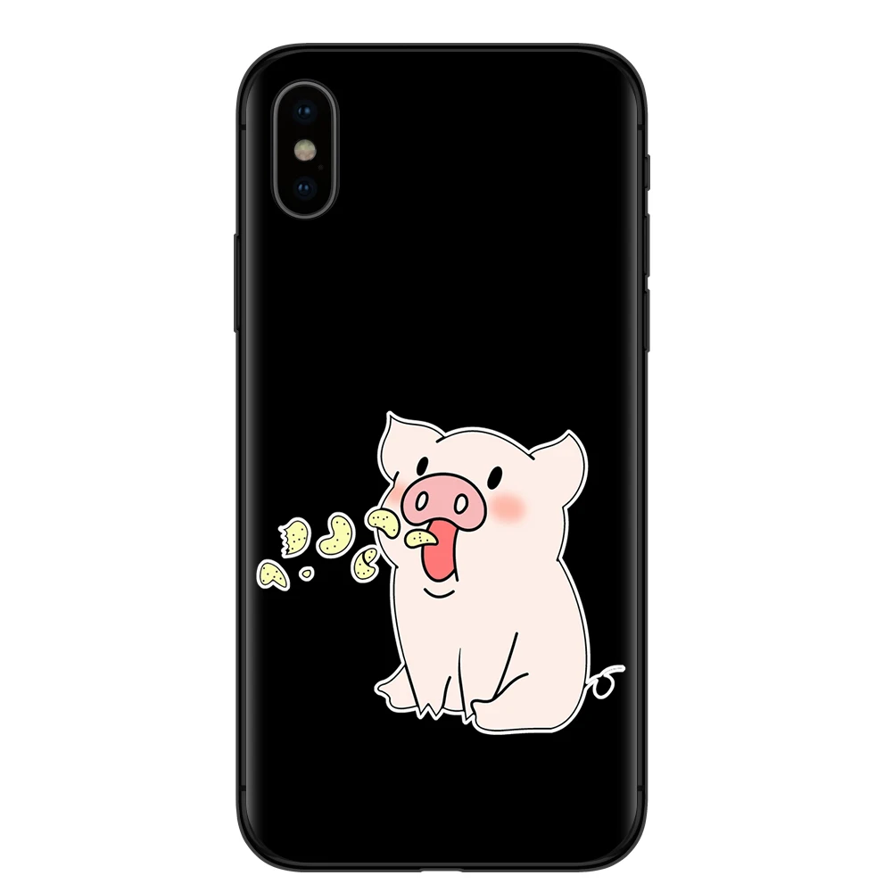 Милый чехол для телефона с рисунком поросенка iphone 6 s 8 7 plus XS Max X XR мягкий модные