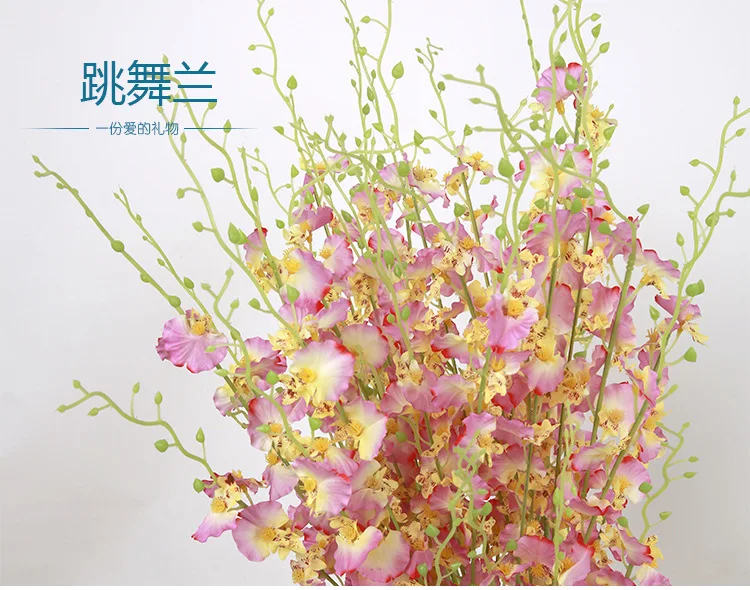 10 Букет танцевальных синих шелковых цветов цветы для пола бабочки орхидеи