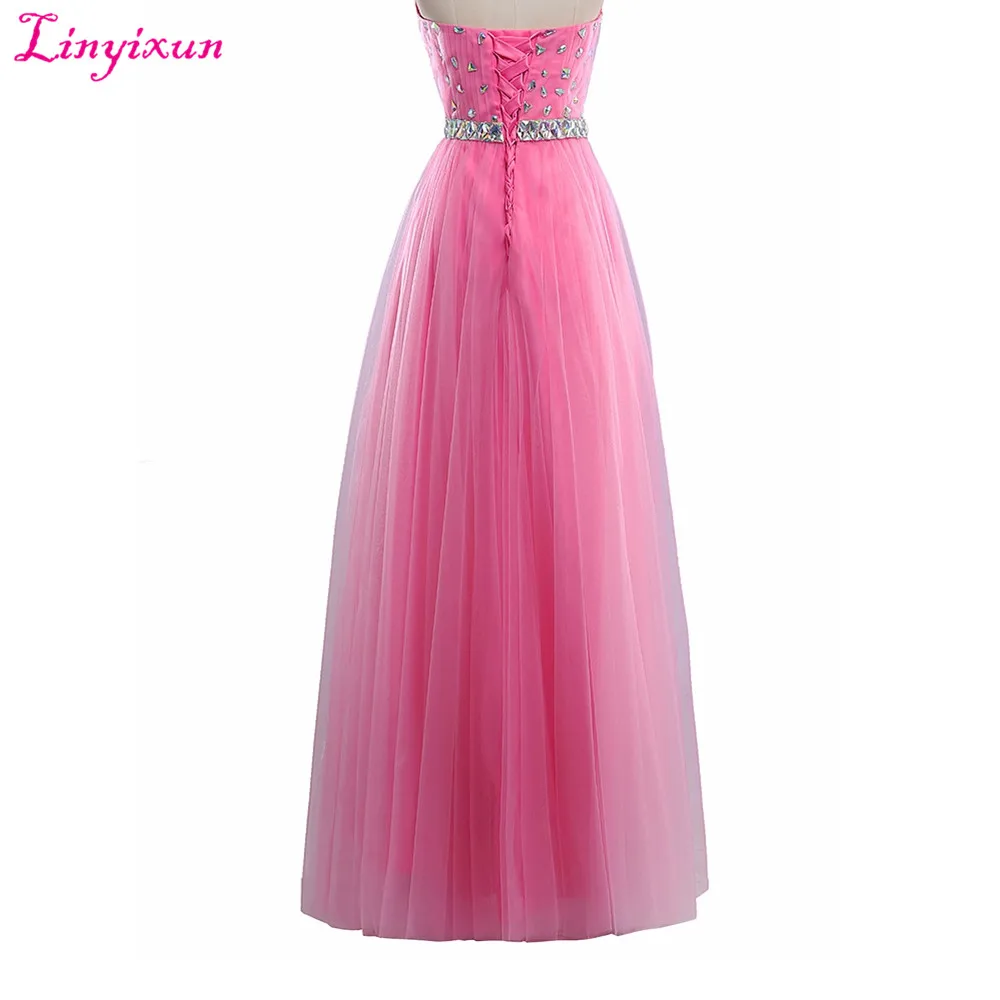 Linyixun реальное фото Новое поступление платья для выпускного вечера 2017 вышитое