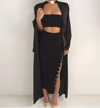 Nitree Spring Saia Longa Tight Knitted Skirts Female Button Split Sexy Pencil Women Long Winter Ladies Saias | Женская одежда