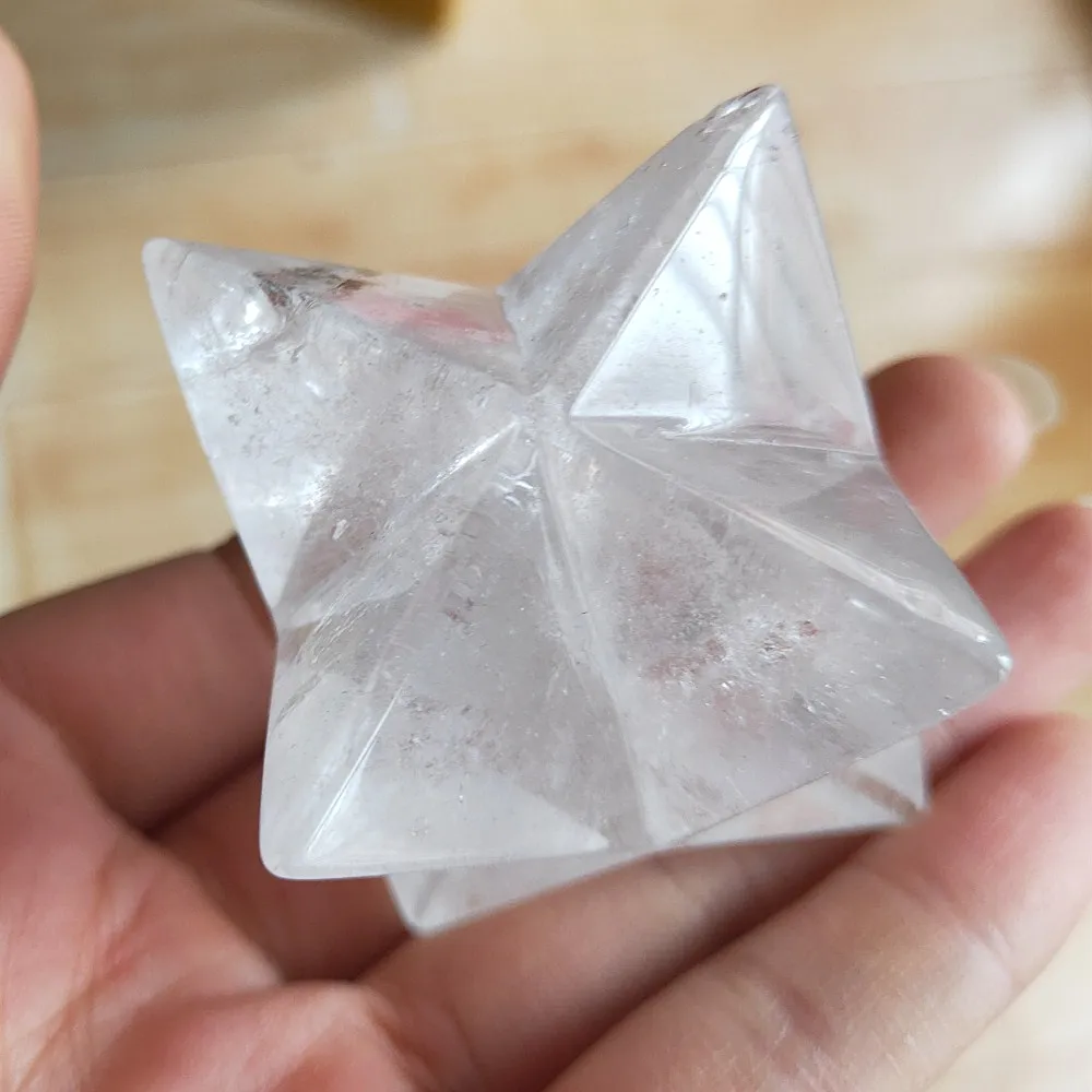 5 см Натуральный прозрачный кристалл Merkabah маятник кристалл камни Merkaba звезды кулон ювелирные изделия ожерелье целебная энергия минералы