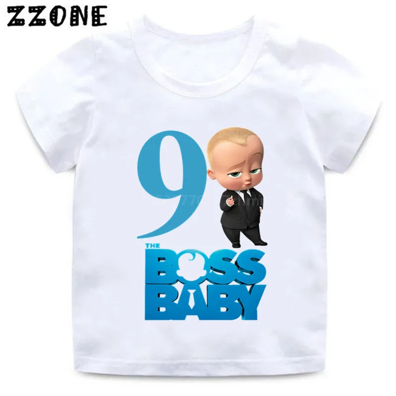 Футболка с принтом «The Boss Baby» для мальчиков и девочек 1-9, детская одежда в подарок на день рождения, Детская забавная футболка с рисунком, HKP5268