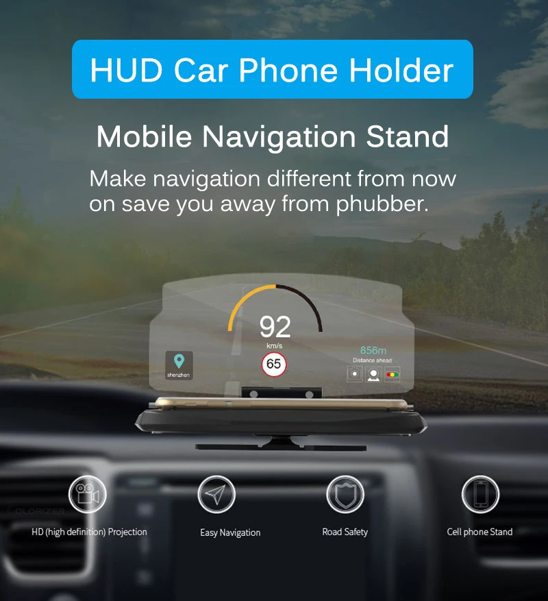 Многофункциональный складной ветрозащитный экран проектор Hud Дисплей на голову Автомобильный держатель для телефона Подставка зеркало GPS навигация Поддержка кронштейн