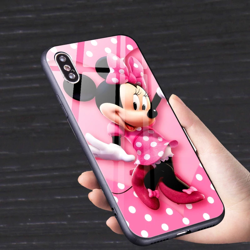 miniggx Милый мультяшный чехол для телефона из закаленного стекла TPU s для iPhone 11 Pro XR XS MAX X, чехол для iPhone 6 7 8 6 S Plus, чехол, Fundas Coque - Цвет: miniggx