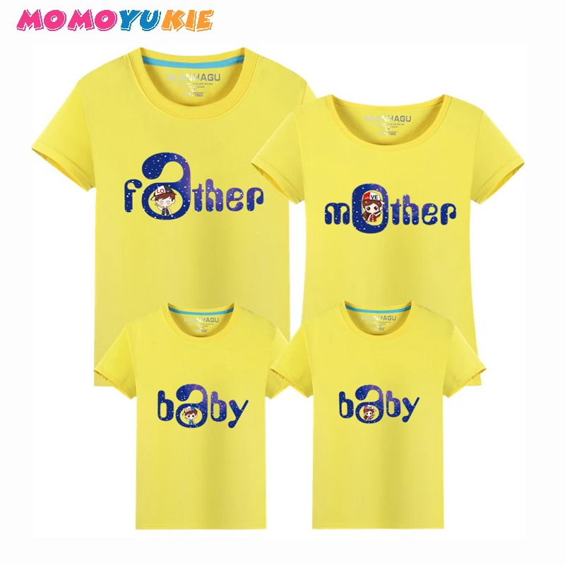 

Brand 1piece Family Matching Outfits Minions T Shirts mother kids T-shirt Family Clothing Mother Daughter father son