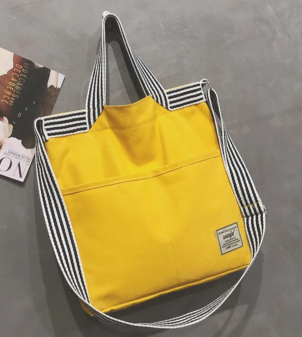 2019 сумки на плечо тоуты молнии холщовые через однотонные черные белые школьные с