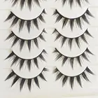Японские накладные ресницы для макияжа, 5 пар, черный, длинный крестик, густые, инструменты для наращивания ресниц