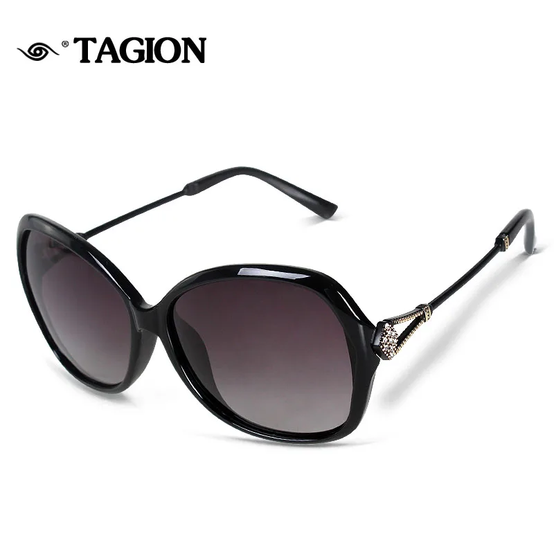 TAGION Модные поляризованные солнцезащитные очки женские UV400 Защитные со стразами