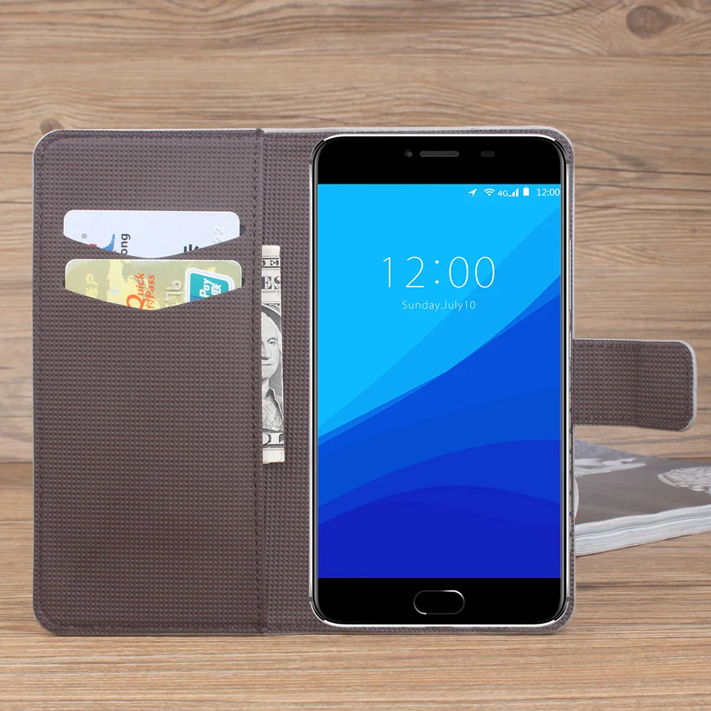 Umidigi C Примечание Чехол Флип PU с stick кошелек магнитная бабочки Винтаж цветочные