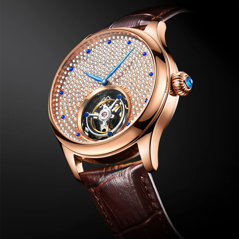 Tourbillon механические часы мужские Лидирующий бренд часы сапфировые зеркальные оригинальные ручные намотки полые Движение Мужские t Стразы Часы Saat