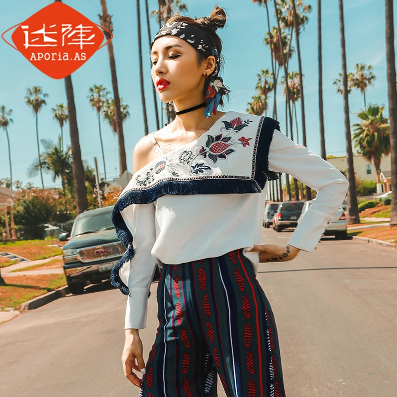 

2019 New Embroidered Leisure Long Sleeve T-shirt