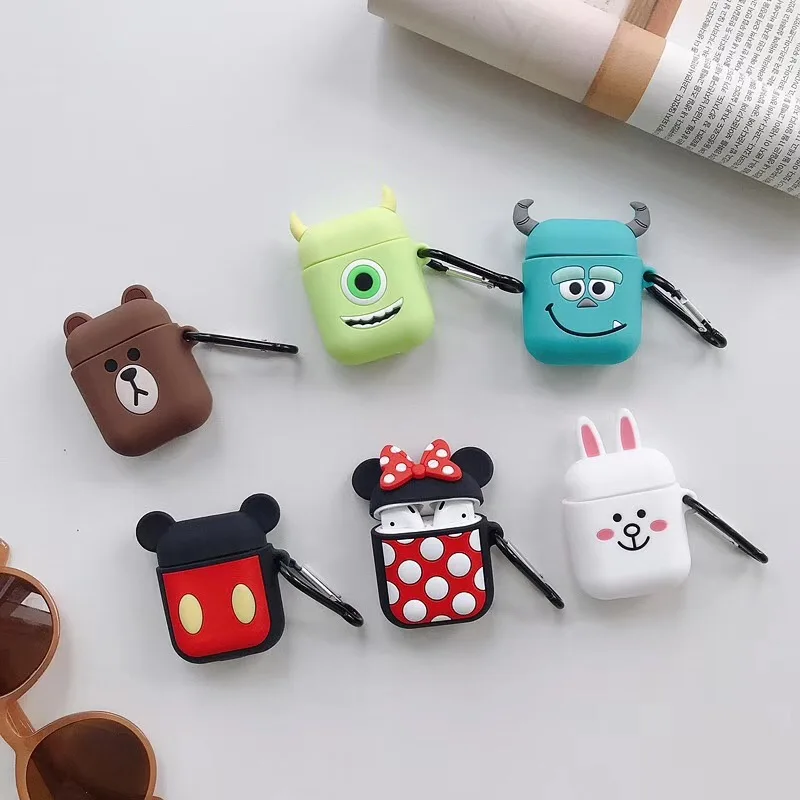 Милый японский и корейский мультфильм мягкий силиконовый Bluetooth беспроводной гарнитура Набор для Apple AirPods силиконовый чехол защитная коробка