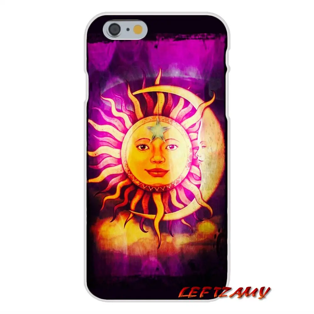 Для iPhone X XR XS MAX 4 4S 5 5S 5C SE 6 6S 7 8 Plus Аксессуары чехлы для телефонов Psychedelic bohemian sun and moon |