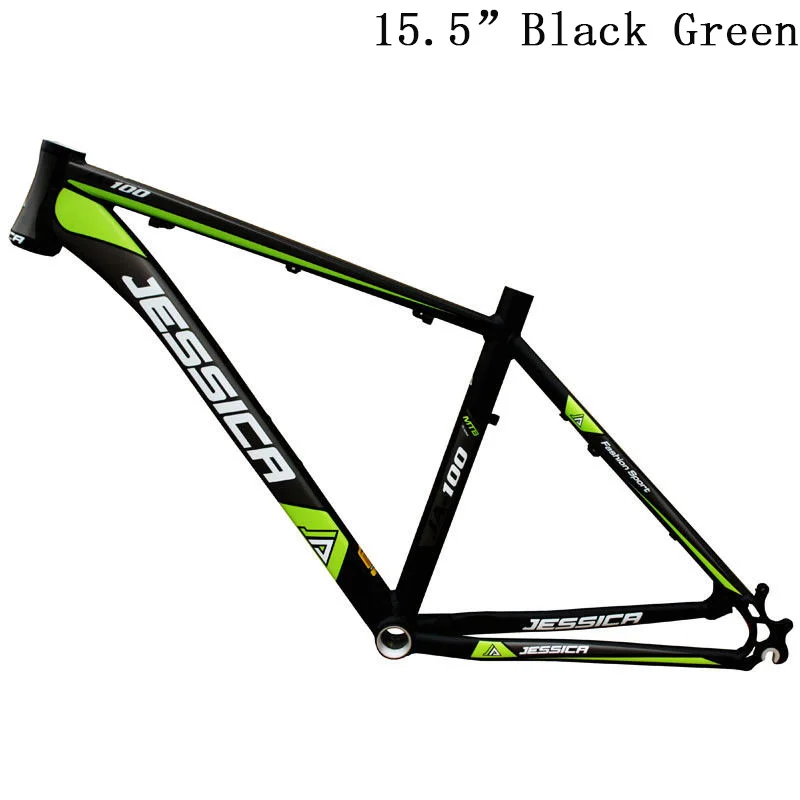 Black Green-15.5in Джессика 26er 15,5/17/18 дюймов MTB рама горный велосипед рамы велосипеда Алюминий сплав Superlight Straiht трубки комплект BSA 68 мм - Цвет: Black Green-15.5in