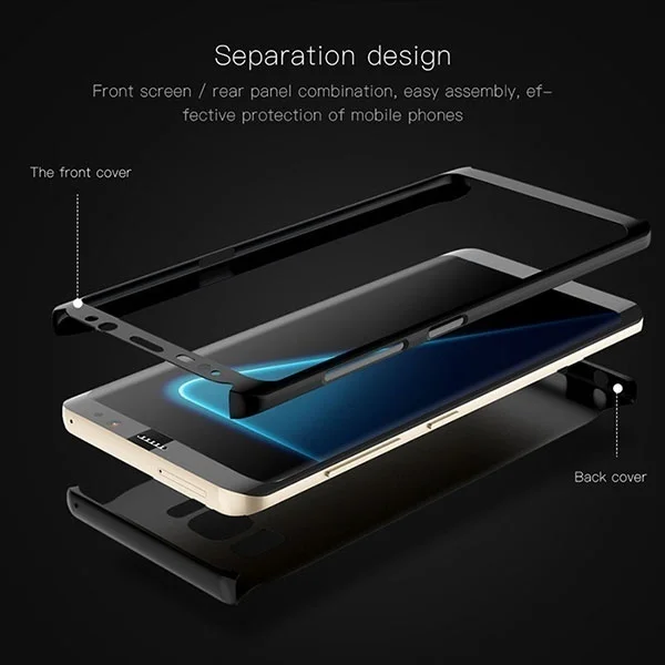 Жесткий чехол для телефона samsung 360 ударопрочный с полным углом обзора Samsung S8 S9 galaxy