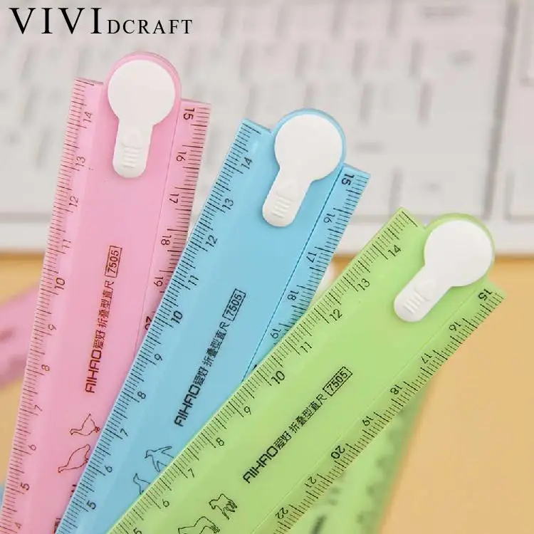 Vividcraft Корея милая линейка Прямая ПВХ складная инструмент Лоскутная Regua