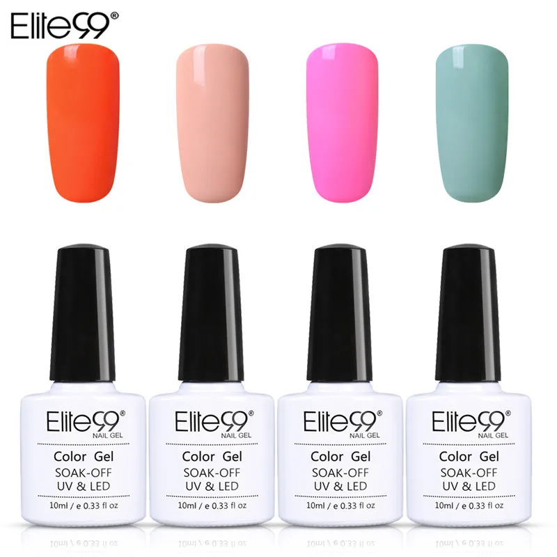 Elite99 10ml Macaron Gel 4pcs/set Nail Art Vernis UV Gel Varnish Soak Off Nails Gel Polish Reinforce Nail Hybrid Lacquer