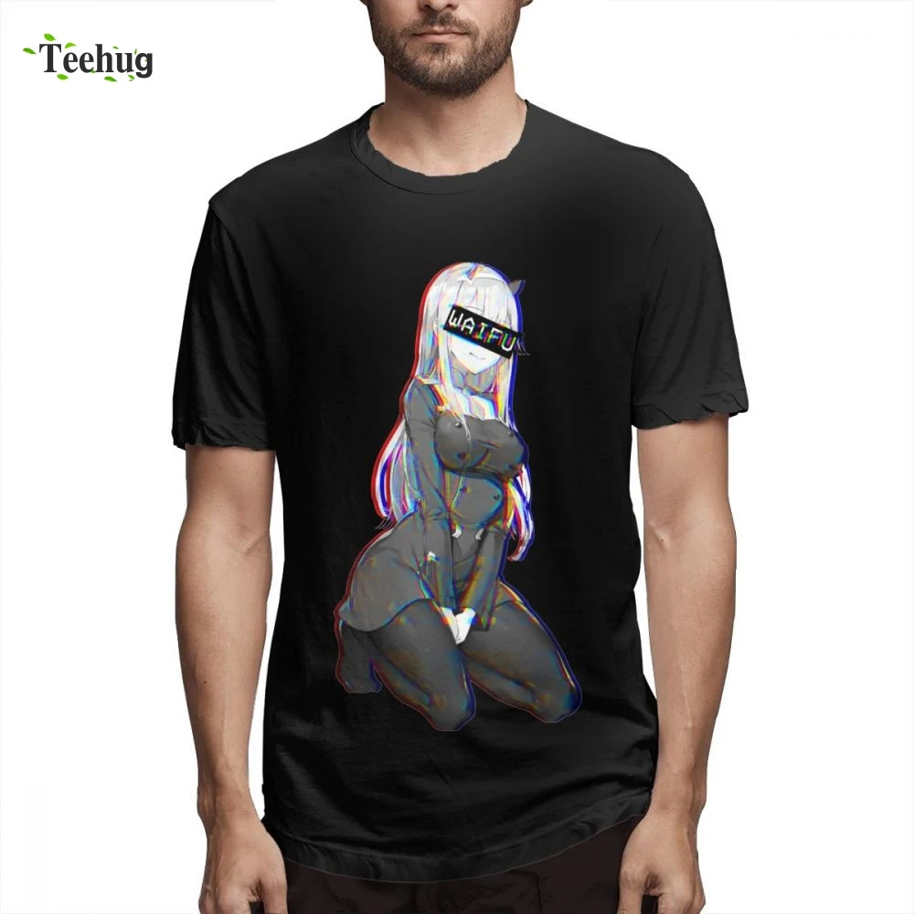Darling в Franxx T ЕЭС ноль два Waifu футболки Organnic хлопка для мужчин Бесплатная доставка