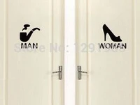 funny toilet entrance sign vinyl sticker for shop office home cafe hotel toilets door decor wall stickers fashion poster