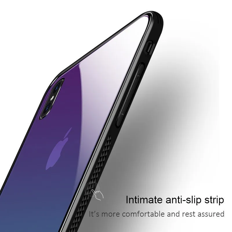 Роскошный брендовый чехол для Iphone 7 XS Max XR 6S 8 6 Plus градиентная закаленная задняя
