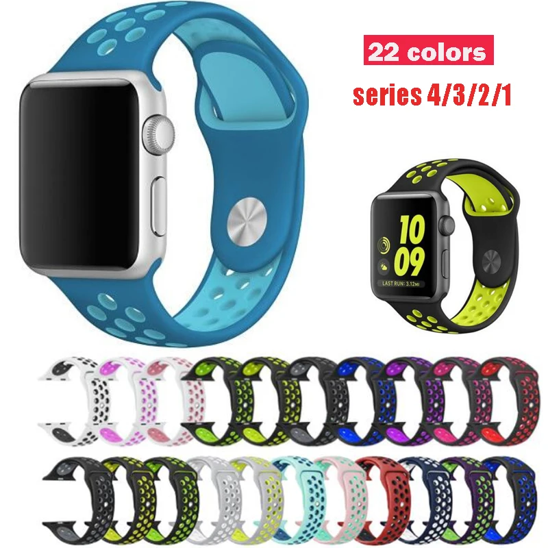 Гибкий Спортивный ремешок для Apple Watch, силиконовый ремешок серии 5/4/3/2/1 38 42 мм 40 мм 44 мм, браслет для iwatch 5 4 3 2 1