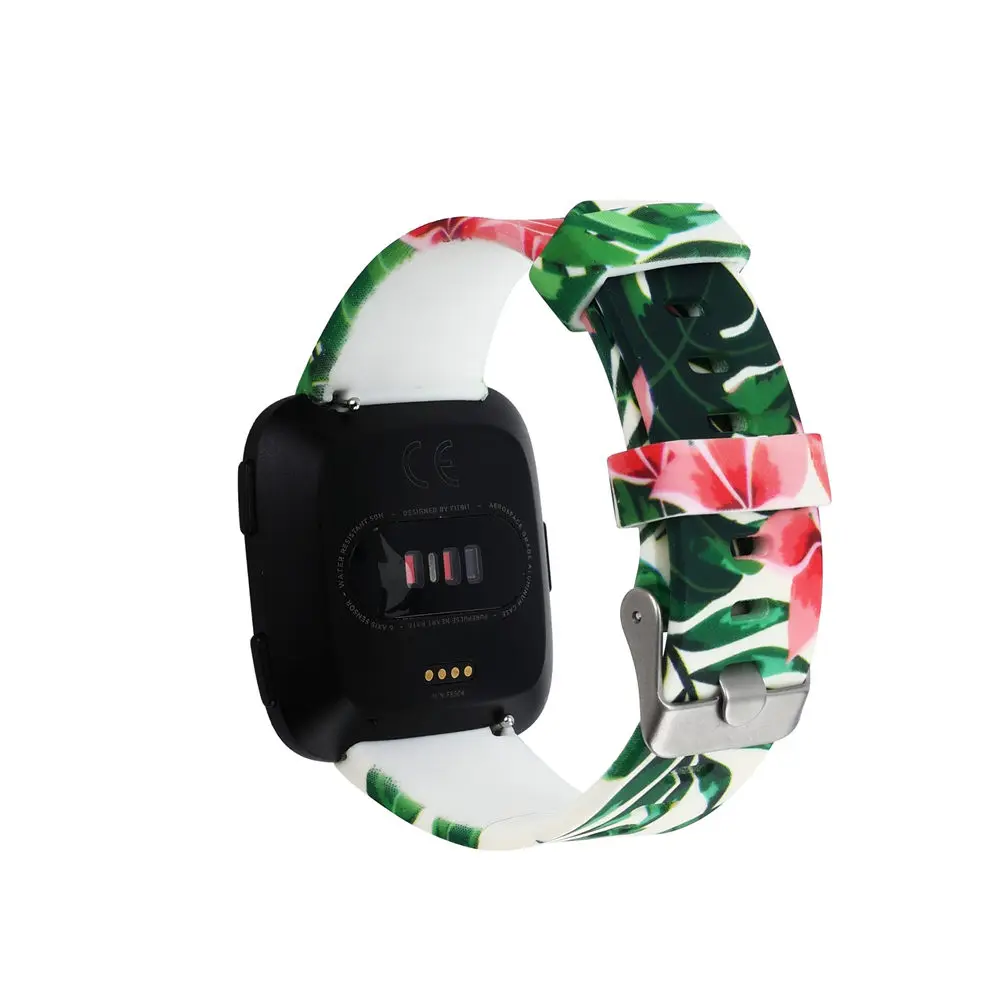 Смотреть band Новая мода передачи воды печати наручные часы ремешок для Fitbit Versa Smart силиконовый ремешок для часов - Цвет: E
