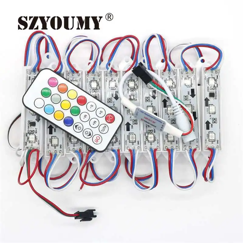 SZYOUMY 2811 IC 5050 RGB SMD СВЕТОДИОДНЫЙ пиксельный цифровой модуль DMX 3 светодиода DC 12 В LED