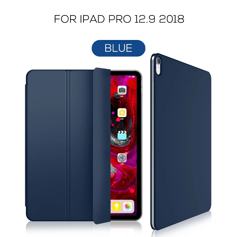 Для iPad Pro 12,9 чехол тонкий Блестящий официальный 1:1 Folio Магнитная Smart Cover с задняя крышка чехол для нового iPad Pro 12,9
