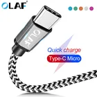 Кабель Micro USB OLAF, кабель для быстрой зарядки и передачи данных, Type C, для Samsung, Huawei, Xiaomi, iPhone 7, X, Xs, 1 м, 2 м, 3 м