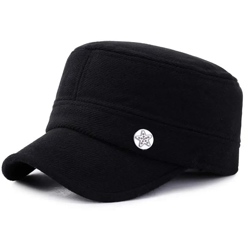 Мужская зимняя бейсболка винтажная твидовая теплая Кепка с ушами кепка для папы