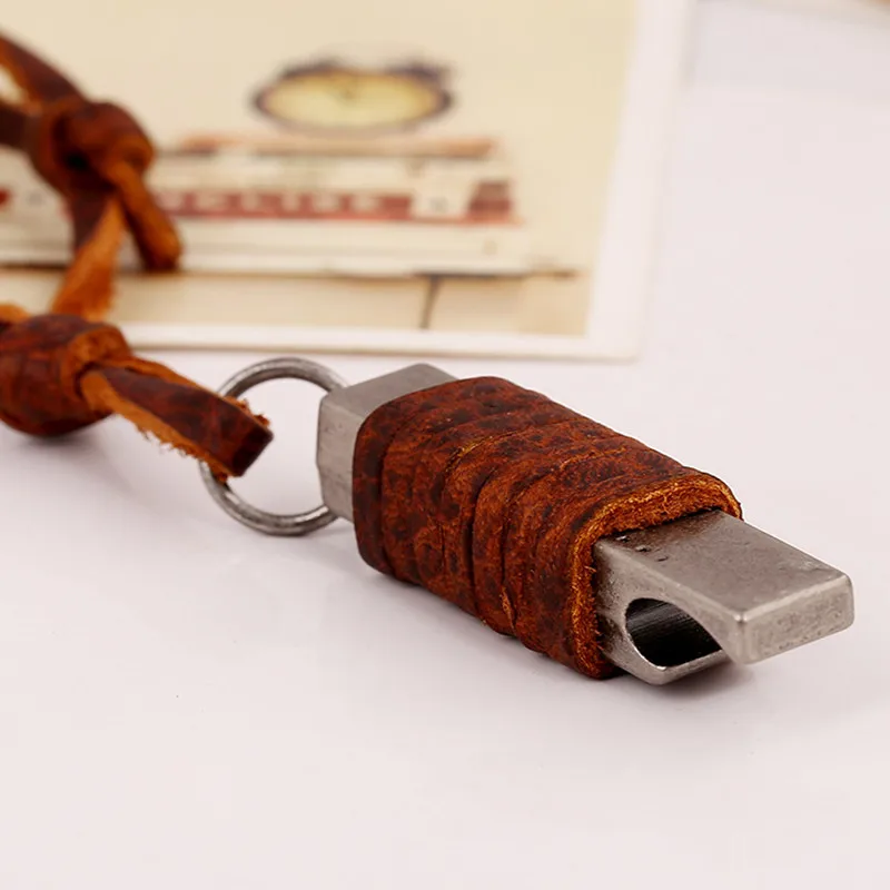 2019 модное мужское кожаное ожерелье из натуральной коровьей кожи Винтажное колье