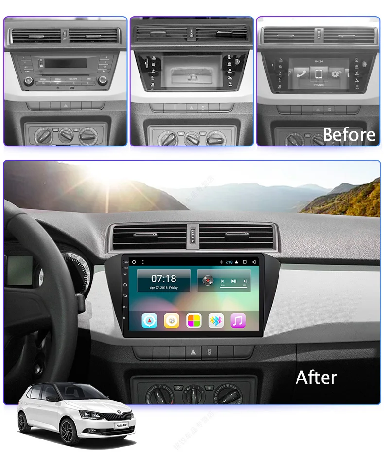 10," 2.5D ips Android 8,1 автомобильный DVD gps плеер для Skoda Fabia- автомобильный Радио стерео головное устройство с навигацией