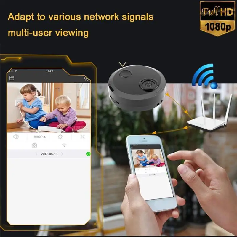 Смарт Wi-Fi мини-Камера HD 1080 P сети IP видеокамеры ИК Ночное видение обнаружения движения Сенсор спортивный автомобиль действия Wi-Fi мини cam камера видеонаблюдения Аудиокамера мини-беспроводная камера безпроводная