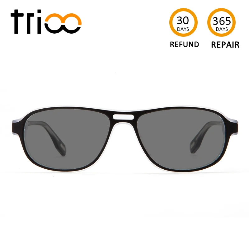 Мужские солнцезащитные очки с диоптриями TRIOO черные фотохромные из ацетата