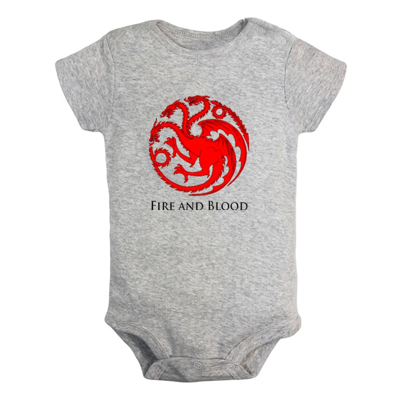 JaBaby2191GD Драконы Игра престолов Дом Таргариенов король десантный огонь и кровь комплекты одежды для новорожденного комбинезон младенческой Боди Одежда - Цвет: JaBaby2191GD