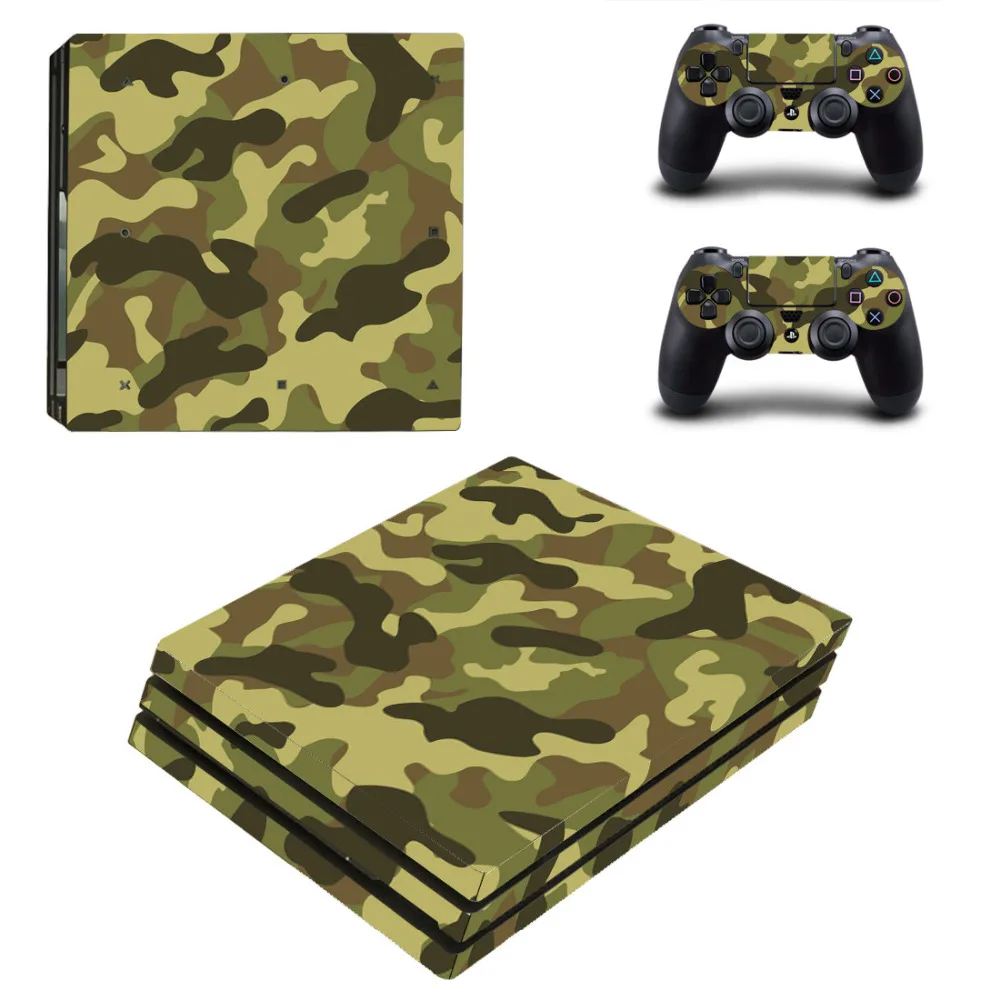 Камуфляжная камуфляжная PS4 Pro Съемная виниловая наклейка с рисунком для playstation 4 Pro и 2 контроллера защитные наклейки