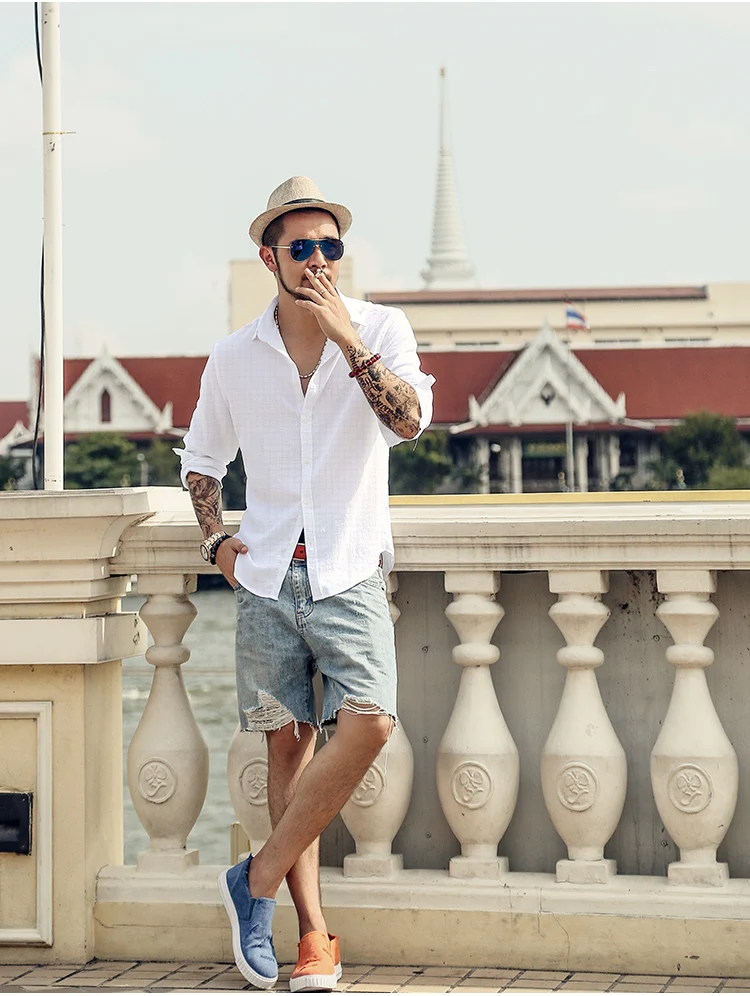 Новая весна синий мужчин slim хлопчатобумажная рубашка повседневная тонкий белье европейский стиль метросексуал деловой человек одноцветное рубашка с длинным рукавом S816