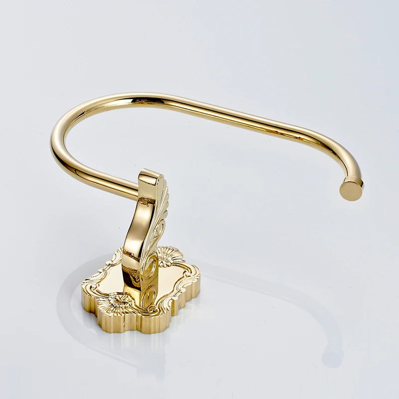 Flg Soild Латунь Настенные резные Ванная комната Полотенца кольцо держатель