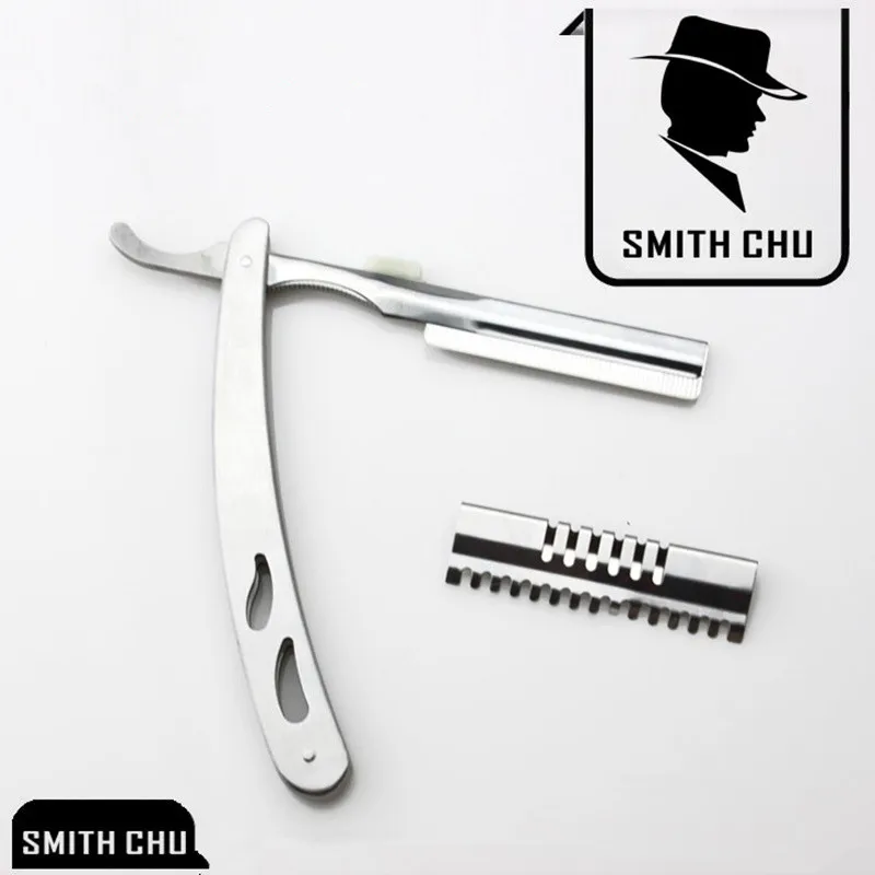 Smith Chu 1 набор, прямые парикмахерские стальные бритвы, складной нож для бритья с 1 шт лезвиями, Прямая поставка