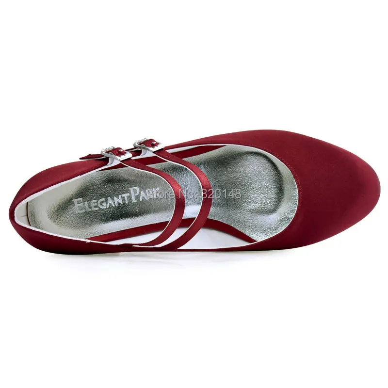 Женские атласные туфли на каблуке темно красный с 12 блочными каблуками белый FC1615