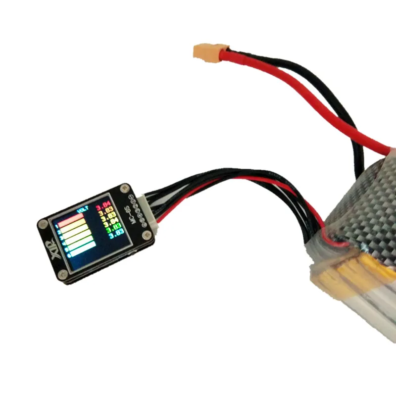 Вольтметр Lipo, цифровой измеритель емкости аккумулятора, с цветным экраном