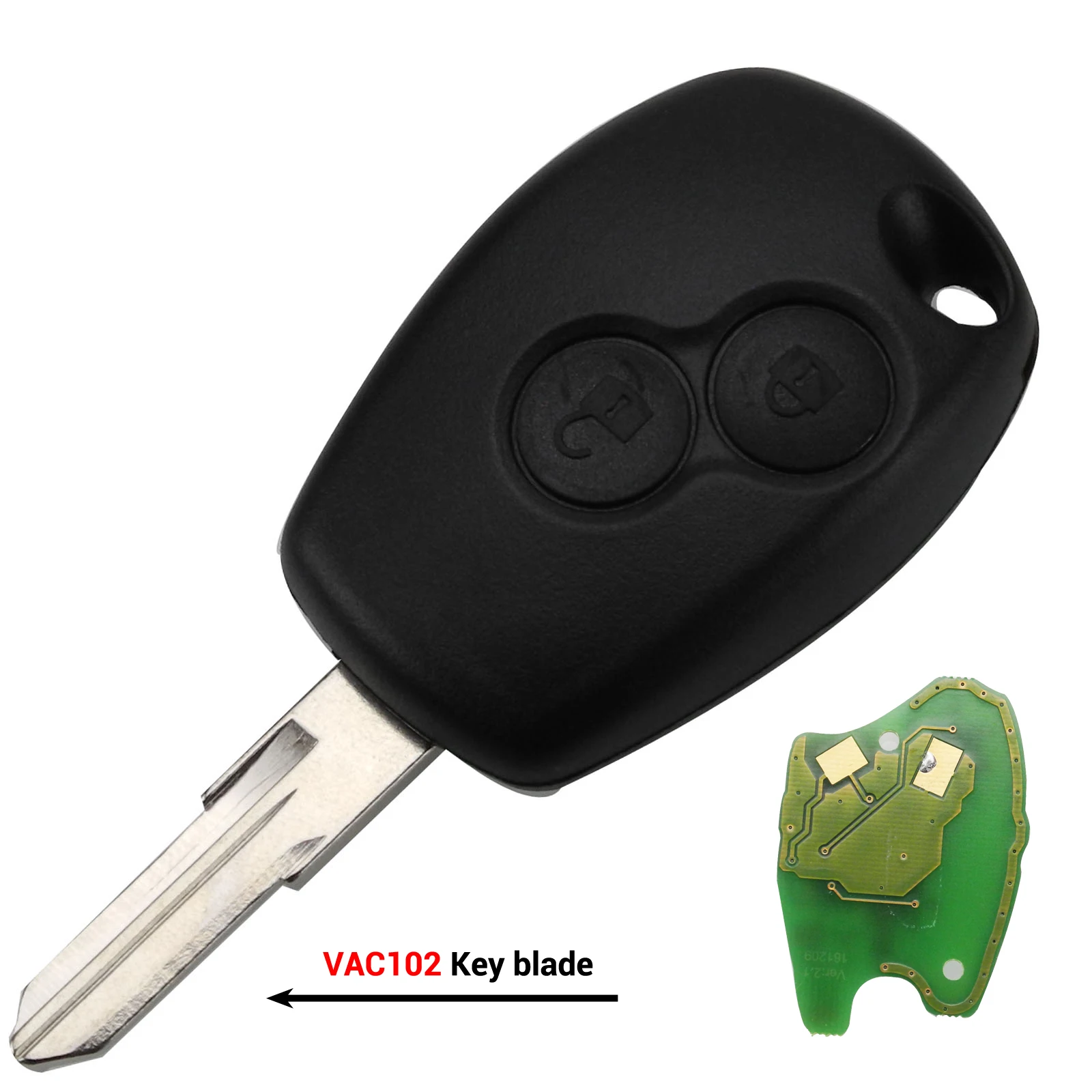 VAC102 10x2 кнопки дистанционного ключа автомобиля для Renault Duster модус Клио 3 Twingo DACIA Logan Sandero 433 МГц PCF7947 PCF7946 ID46 чип - Количество кнопок: VAC102