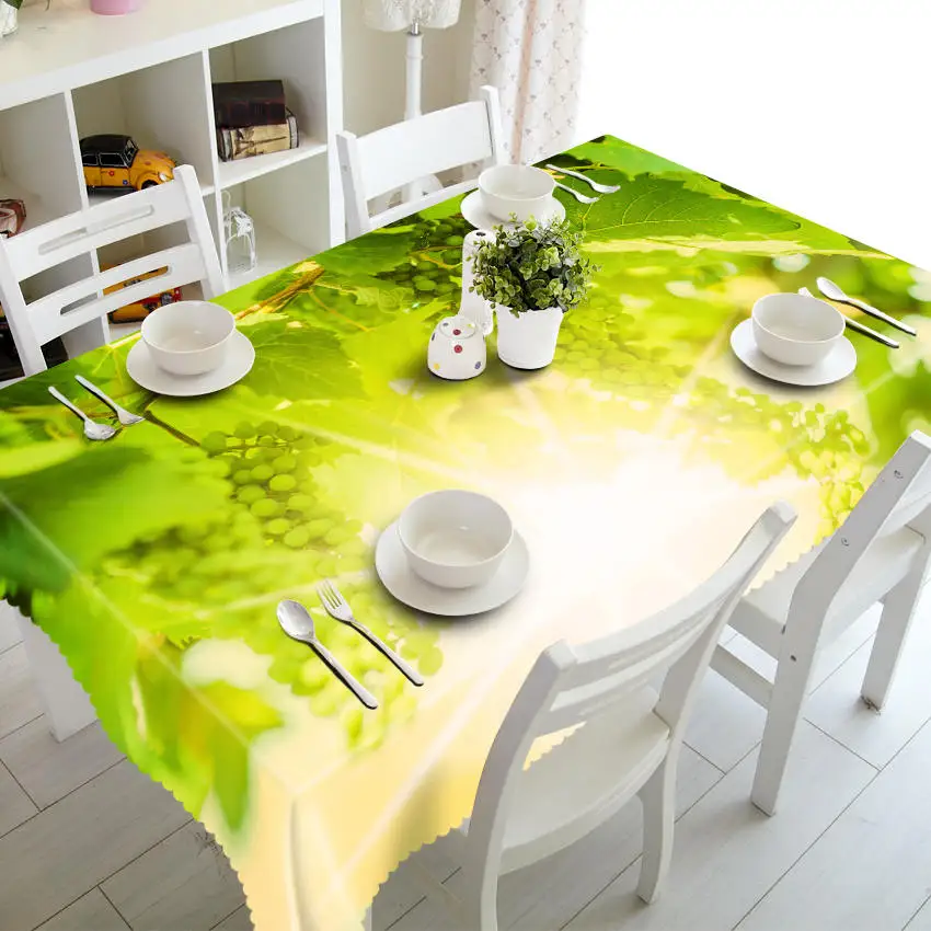 

Grape Fruit Pattern 3D Tablecloth Polyester Waterproof Rectangular Wedding Table cloth Christmas Party Table Cover