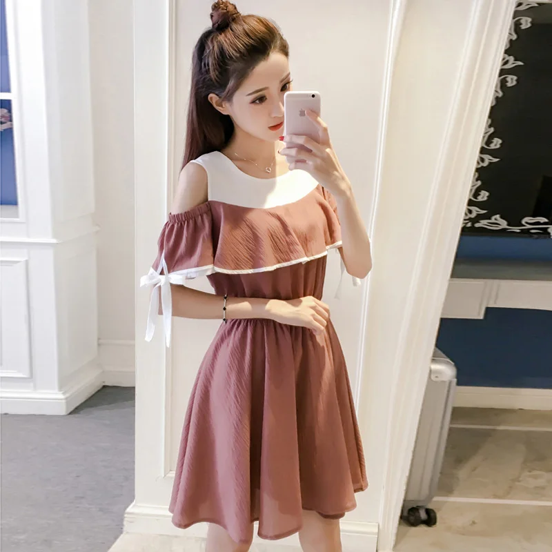 Женское пляжное платье Boho свободное на тонких бретельках с короткими рукавами