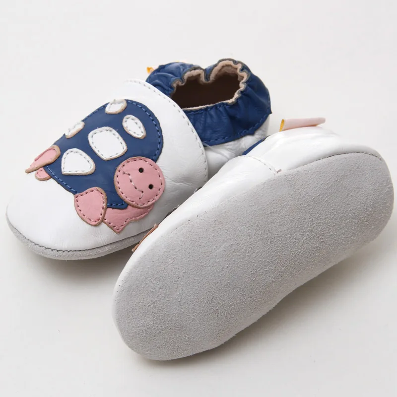 Кожаные детские туфли для девочек с рисунком черепахи обувь маленьких тапочки