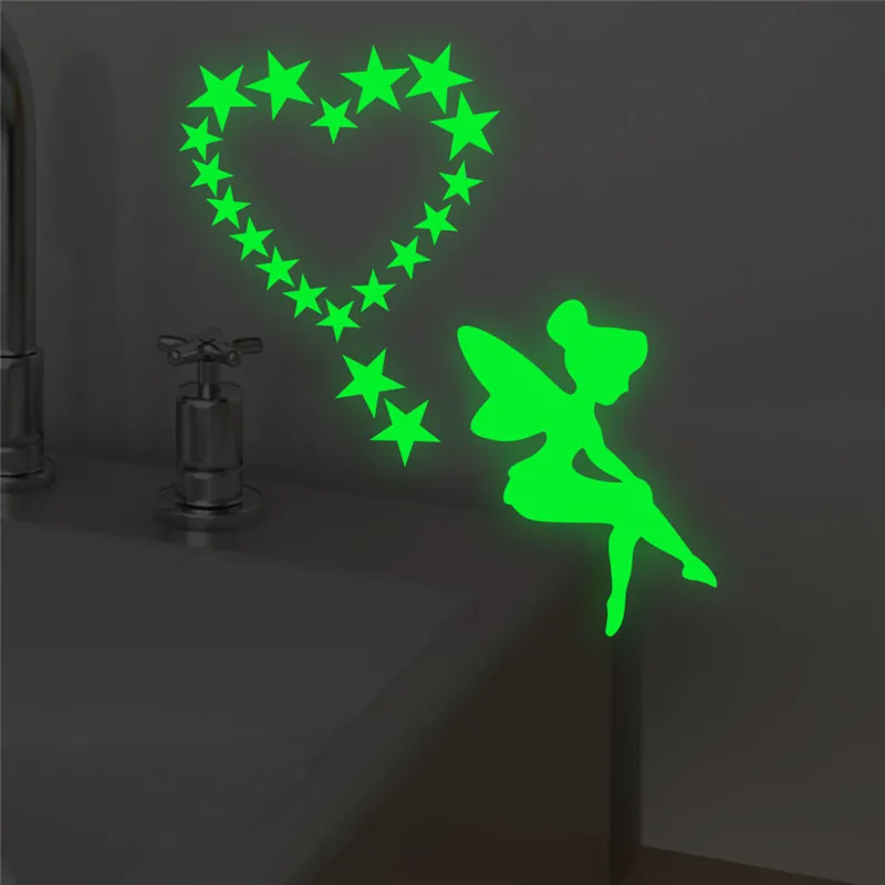 Светящиеся наклейки s Angel Star Switch стикеры смешные украшения для дома сделай сам