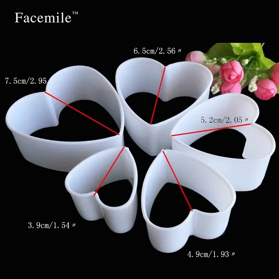 heart Facemile 1 Набор для резки печенья, слайсер, рамка для торта, сделай сам, форма для украшения края, резак для кондитерских изделий, форма для помадки, форма для печенья, аксессуары для кухни - Цвет: heart