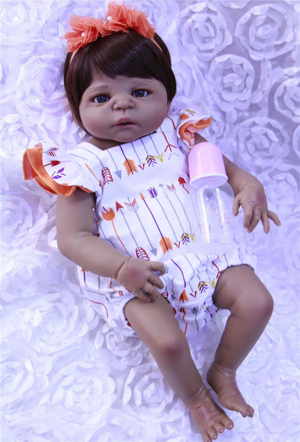 Силиконовый Реборн полный подарок для детей черный чехол 22 дюйма|baby girl doll toy|doll